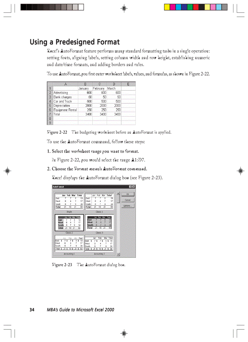 image for page MBA s Guide To Microsoft Excel 2000 The Essential Excel Reference For Business Professionals