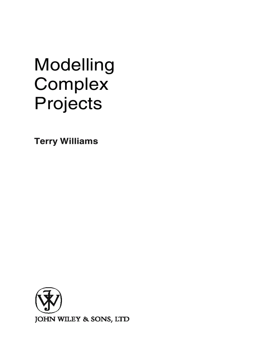 Modelling Complex Projects Basic Topics in Psychology