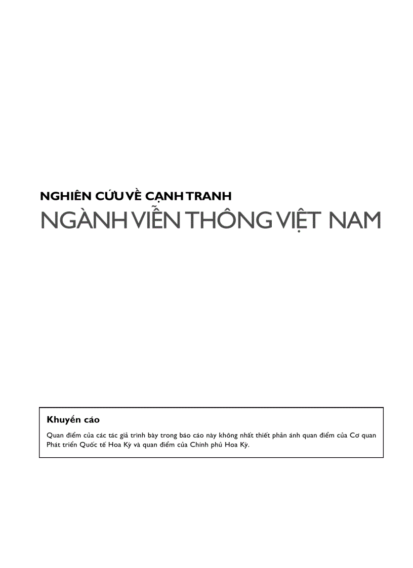Nguyên Cứu Về Cạnh Tranh Trong Ngành Viễn Thông Việt Nam