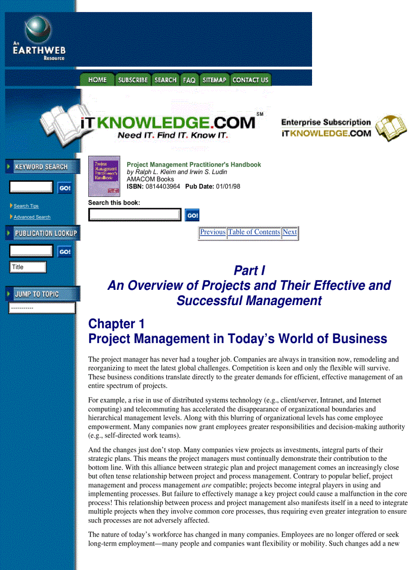 image for page Project Management Practitioner s Handbook