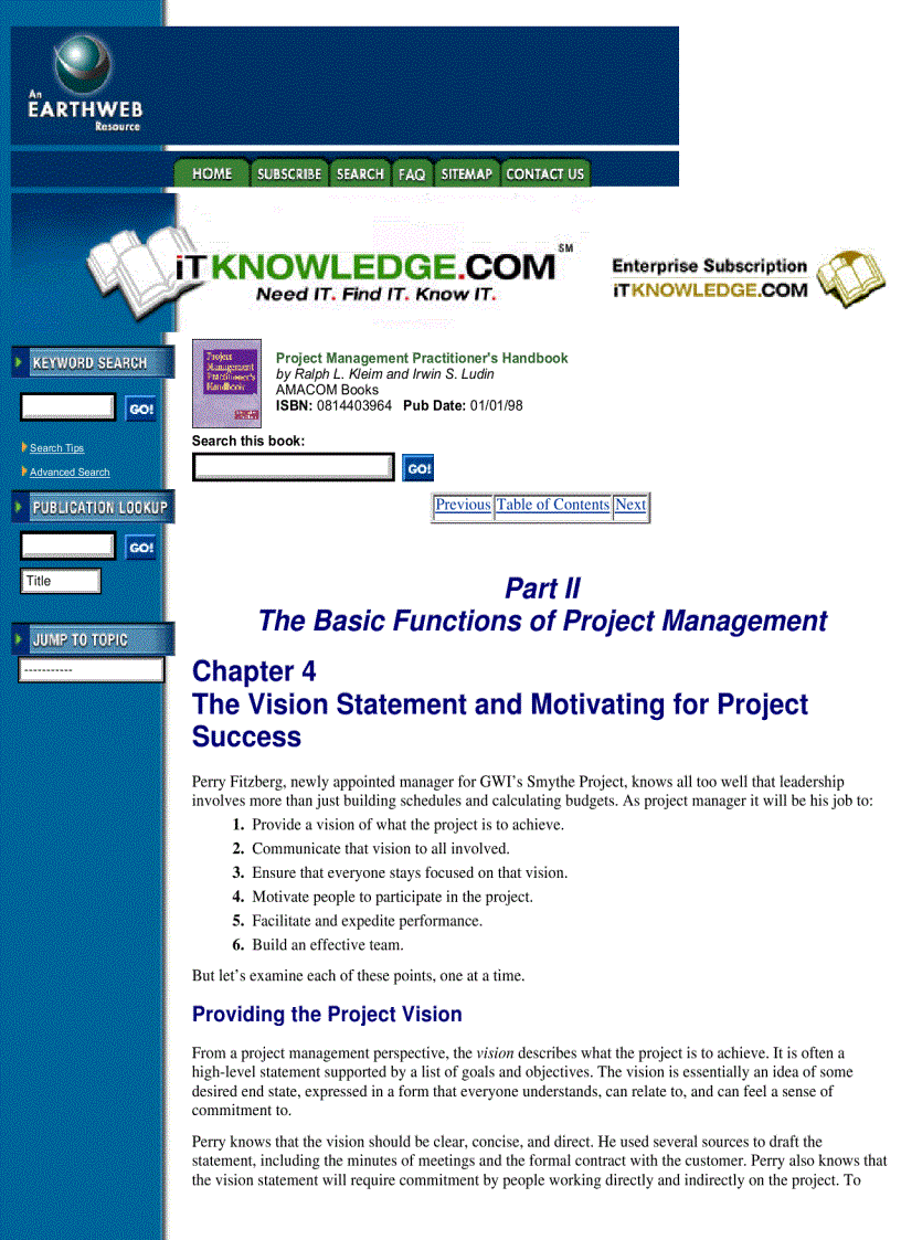 image for page Project Management Practitioner s Handbook