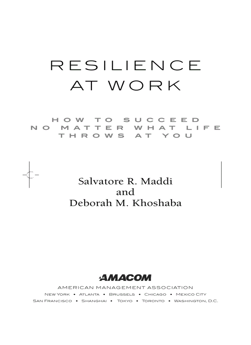 Resilience at Work How to Succeed No Matter What Life Throws at You