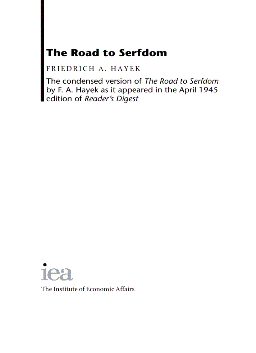 Road to serfdom