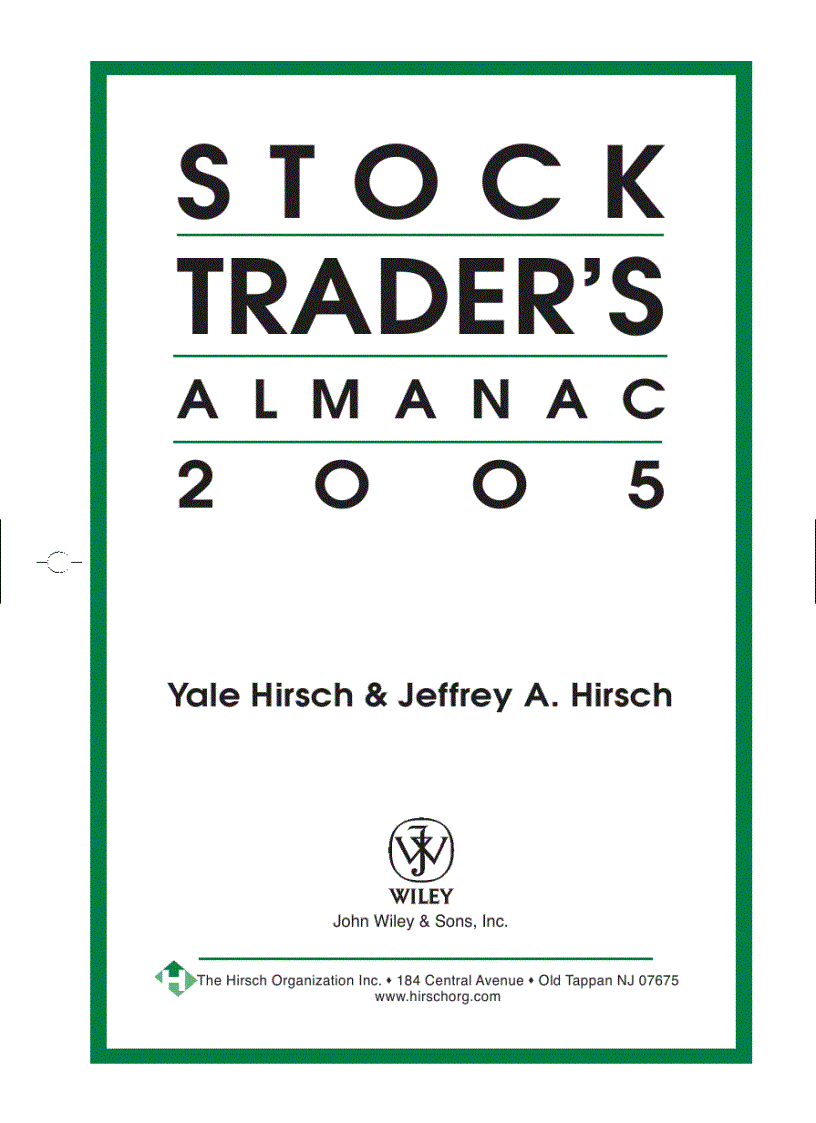 Stock Trader s Almanac 2005