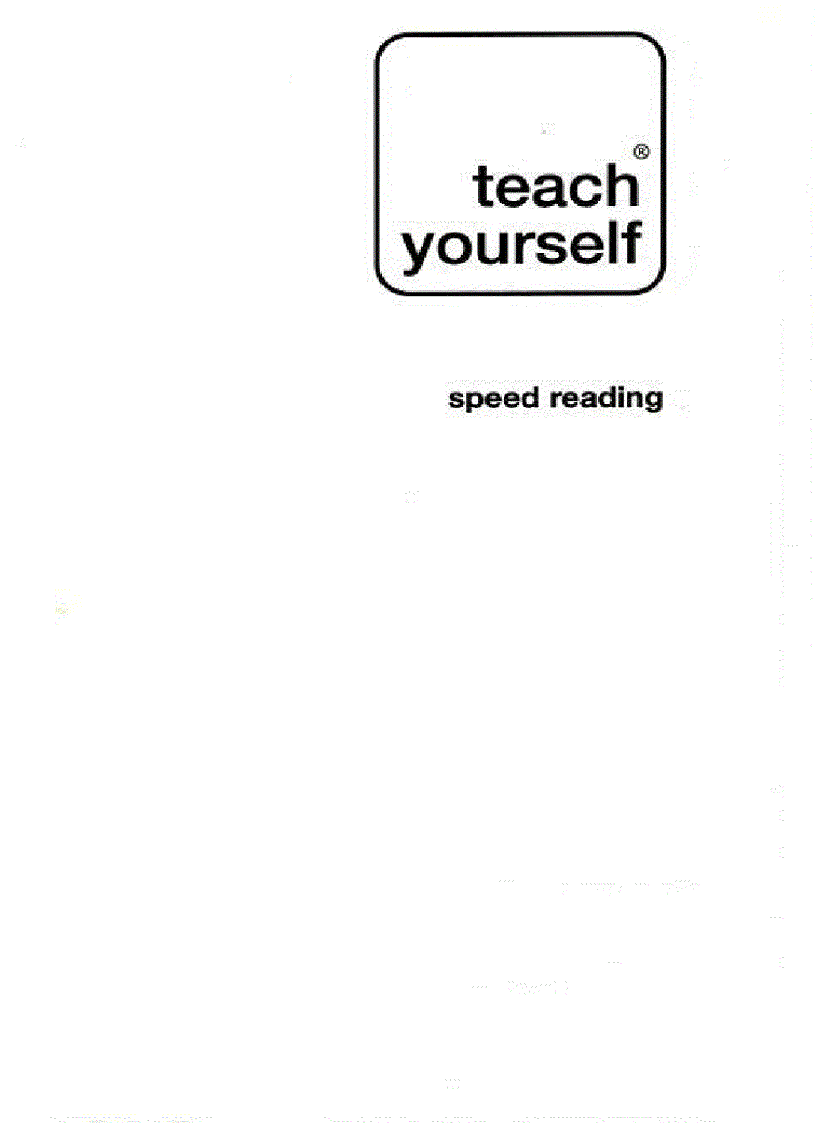 Teach Yourself Speed Reading