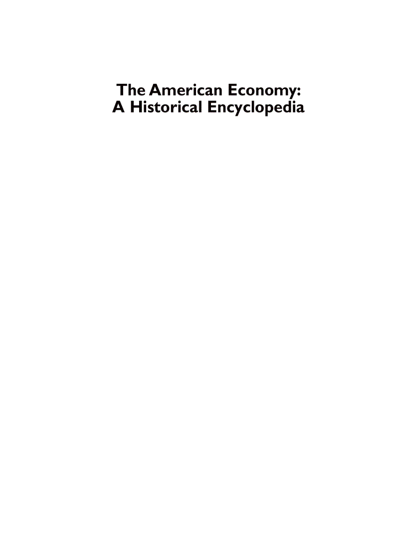 image for page The American Economy A Historical Encyclopedia