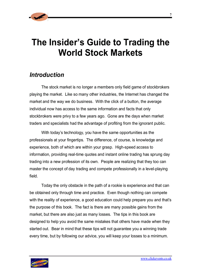 image for page The Insider s Guide to Trading the World Stock Markets