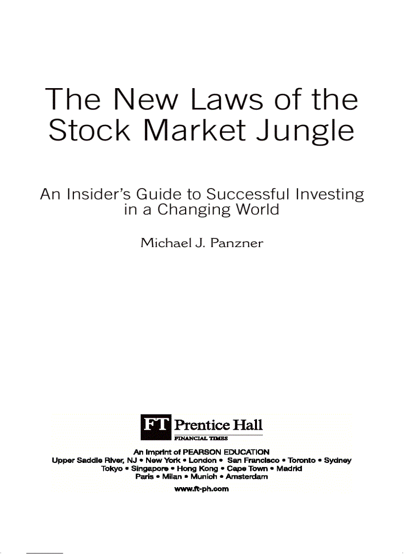 The New Laws of the Stock Market Jungle