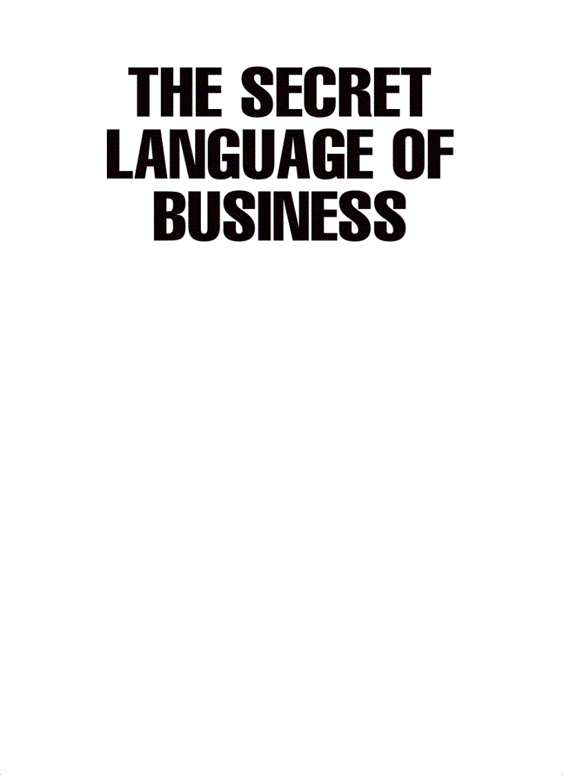 The Secret Language of Business