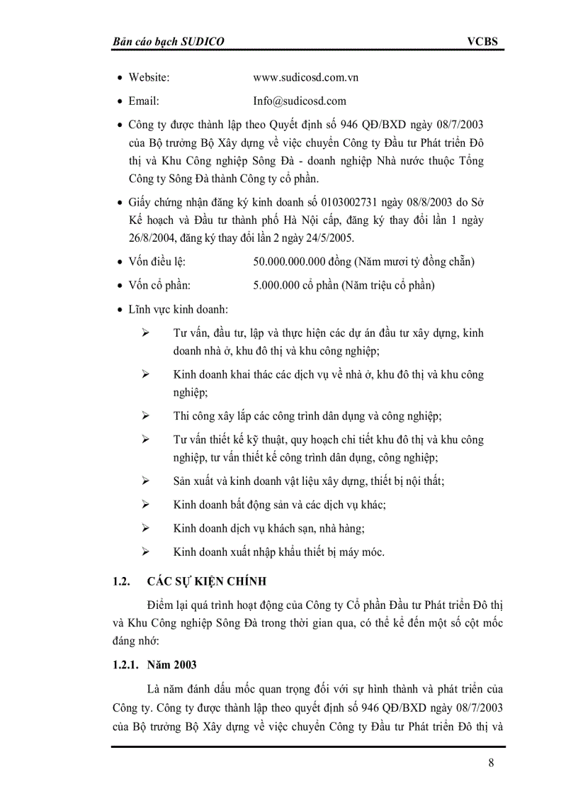 image for page Bản cáo bạch Công ty Cổ phần đầu tư phát triển đô thị Sông Đà