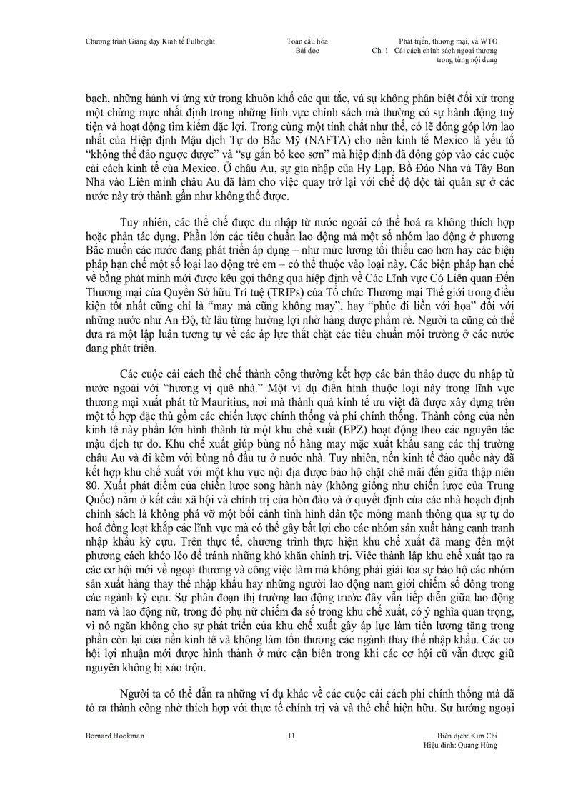 image for page Cải cách chính sách ngoại thương trong từng nội dung