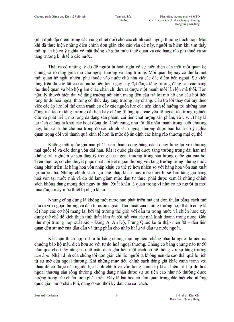image for page Cải cách chính sách ngoại thương trong từng nội dung