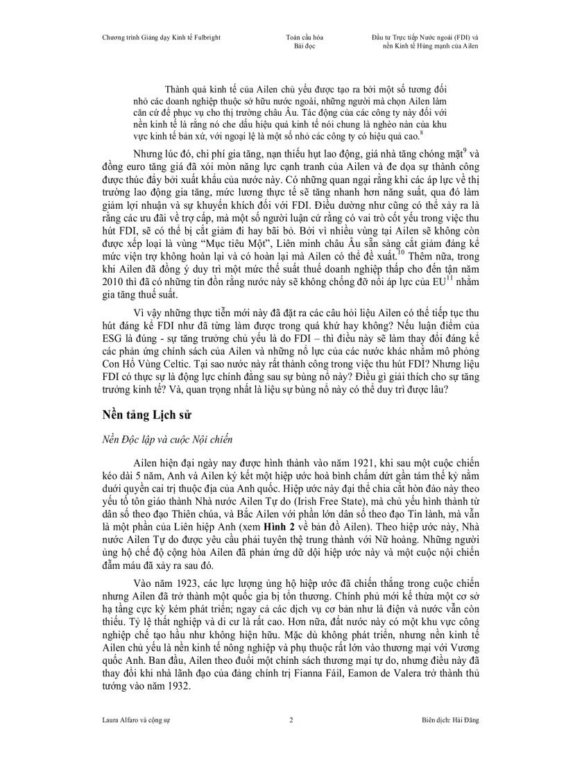 image for page Đầu tư trực tiếp nước ngoài và nền kinh tế hùng mạnh của Ailen