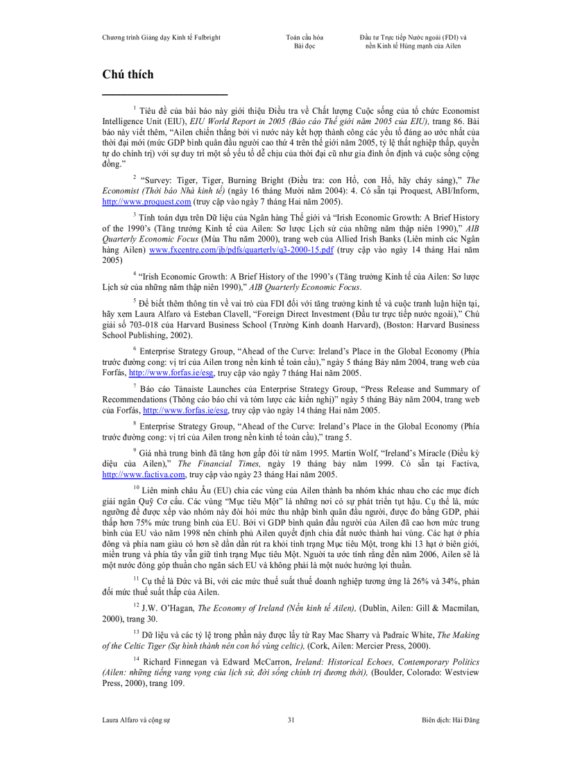 image for page Đầu tư trực tiếp nước ngoài và nền kinh tế hùng mạnh của Ailen