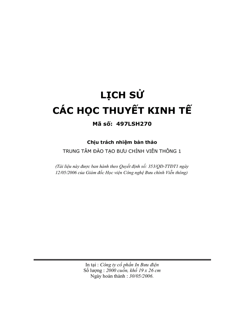 image for page Lịch sử các học thuyết kinh tế