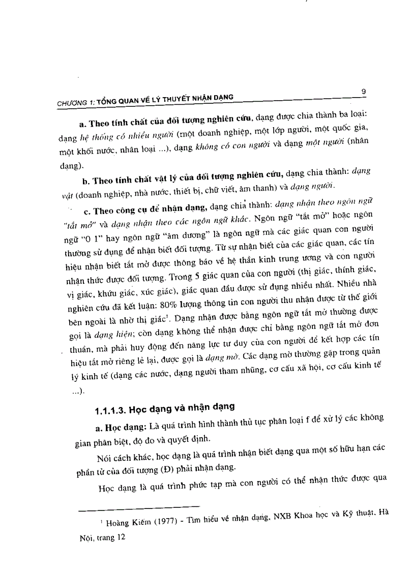 image for page Lý thuyết nhận dạng ứng dụng trong quản lý