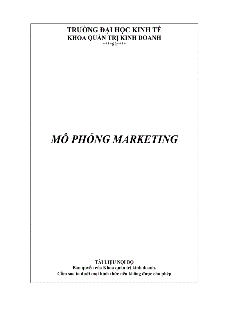 Mô Phỏng Marketing 1