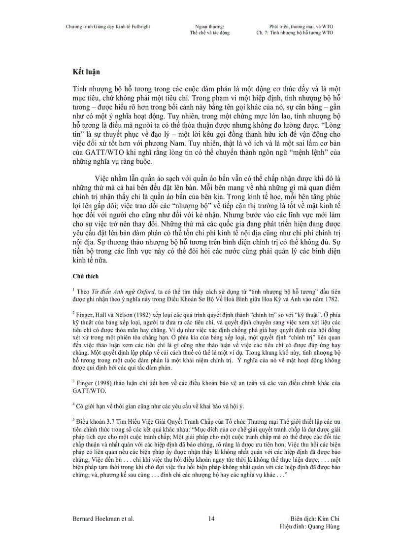 image for page Tính nhượng bộ hỗ tương trong WTO