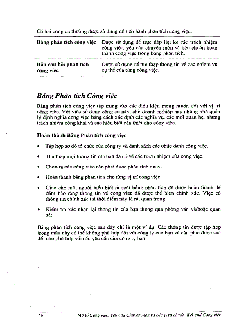 image for page Yêu cầu chuyên môn và các tiêu chuẩn hoàn thành công việc