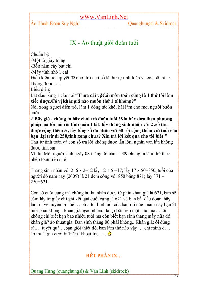 image for page Ảo thuật đoán suy nghĩ của khán giả