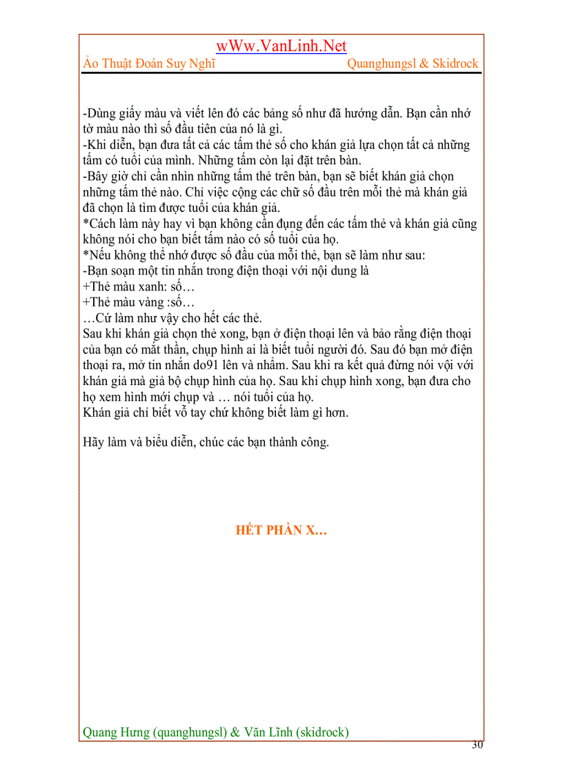 image for page Ảo thuật đoán suy nghĩ của khán giả