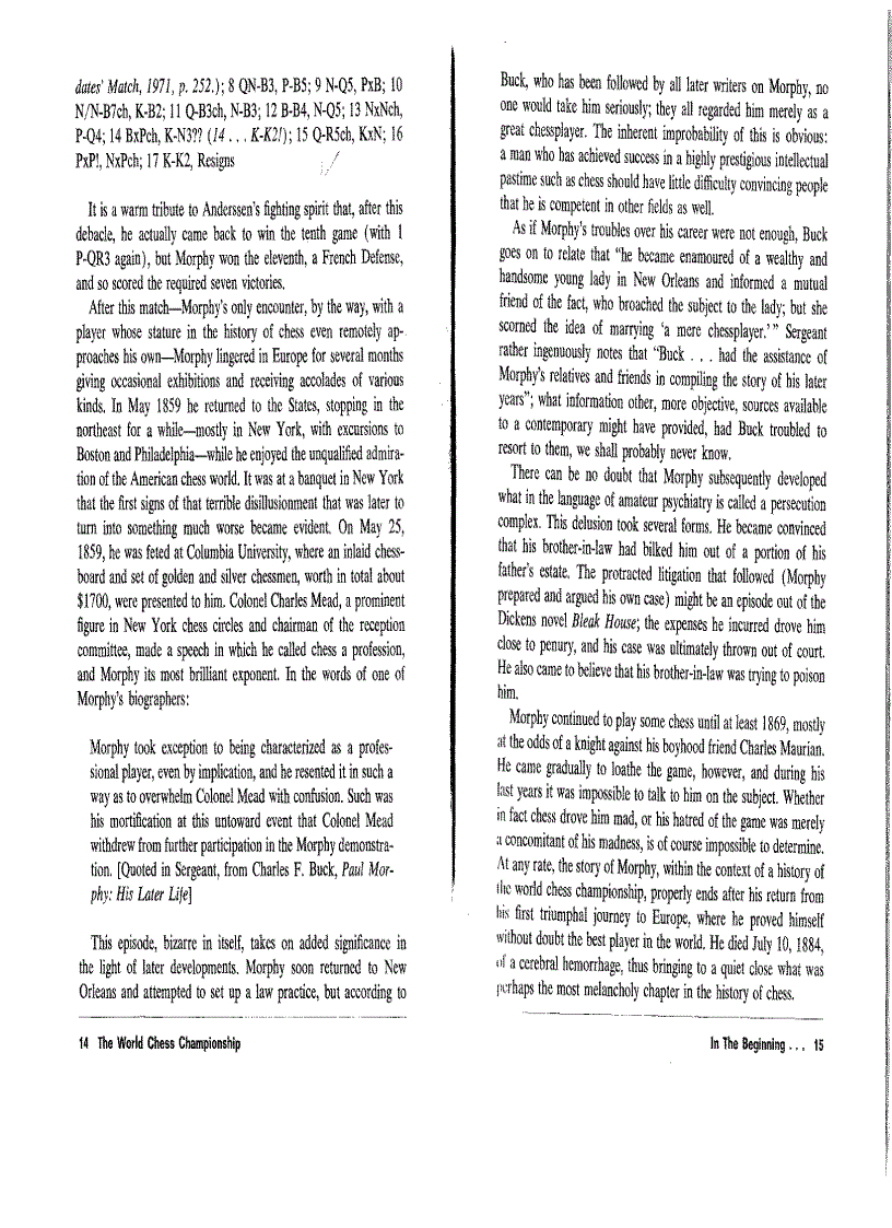 image for page From Morphy to Fischer a History of the World Chess Championship