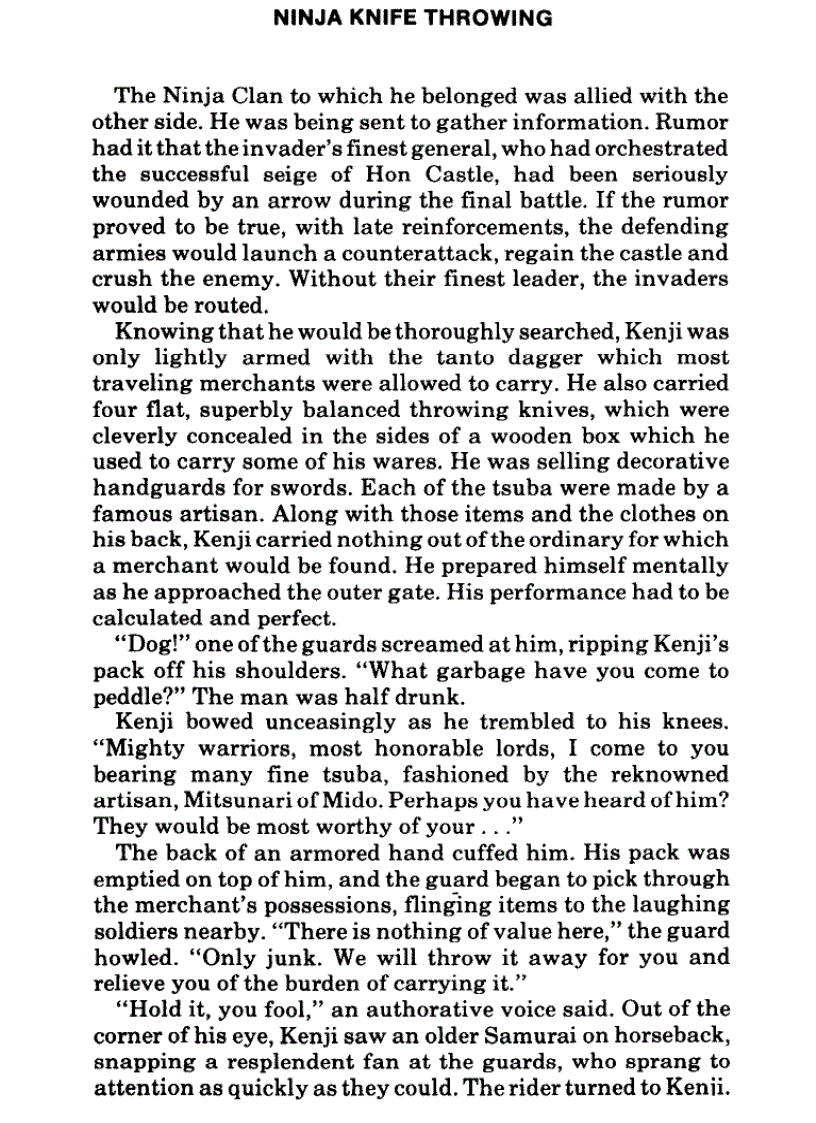 image for page Kỹ thuật phi dao của ninja