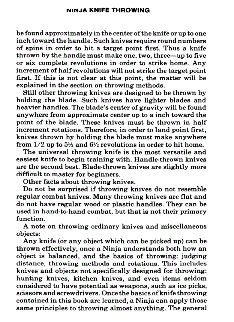 image for page Kỹ thuật phi dao của ninja