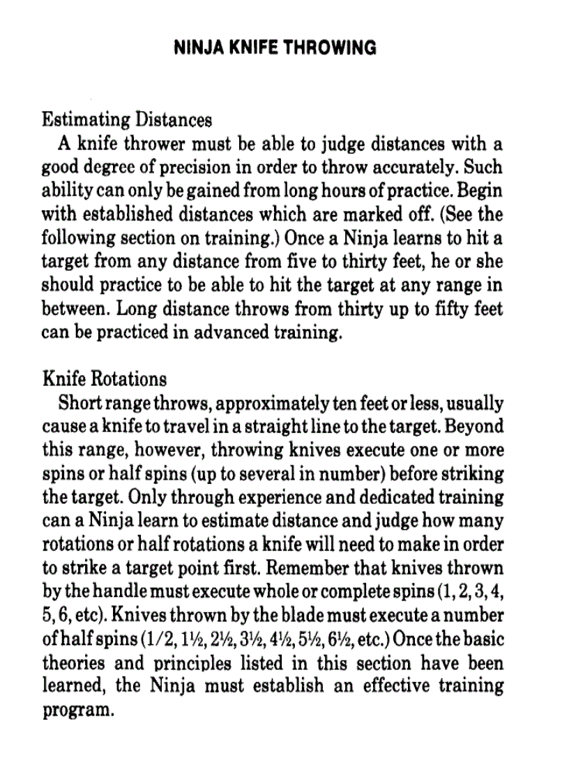 image for page Kỹ thuật phi dao của ninja