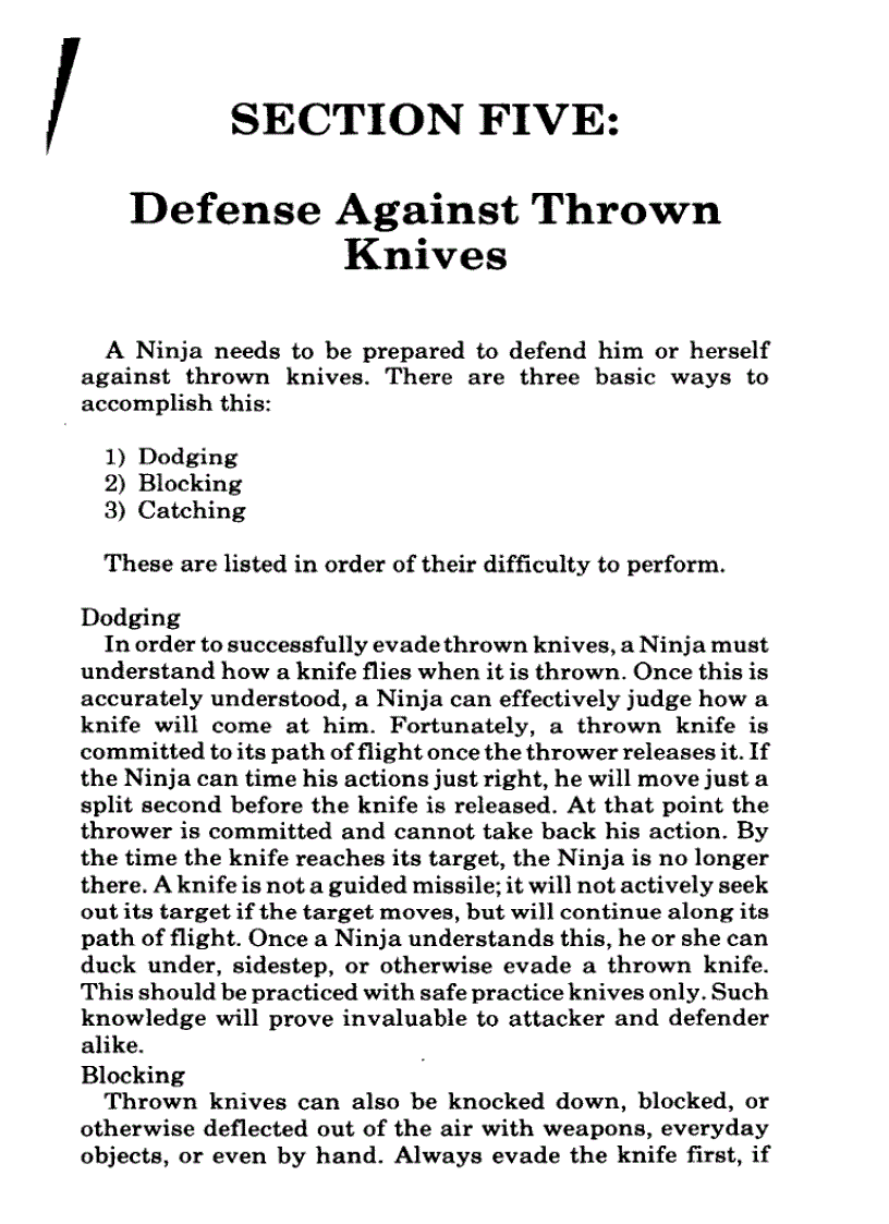 image for page Kỹ thuật phi dao của ninja