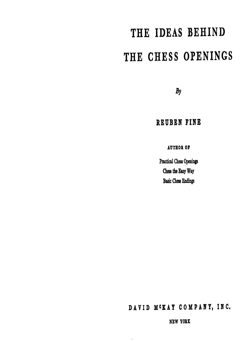The Ideas Behind The Chess Openings