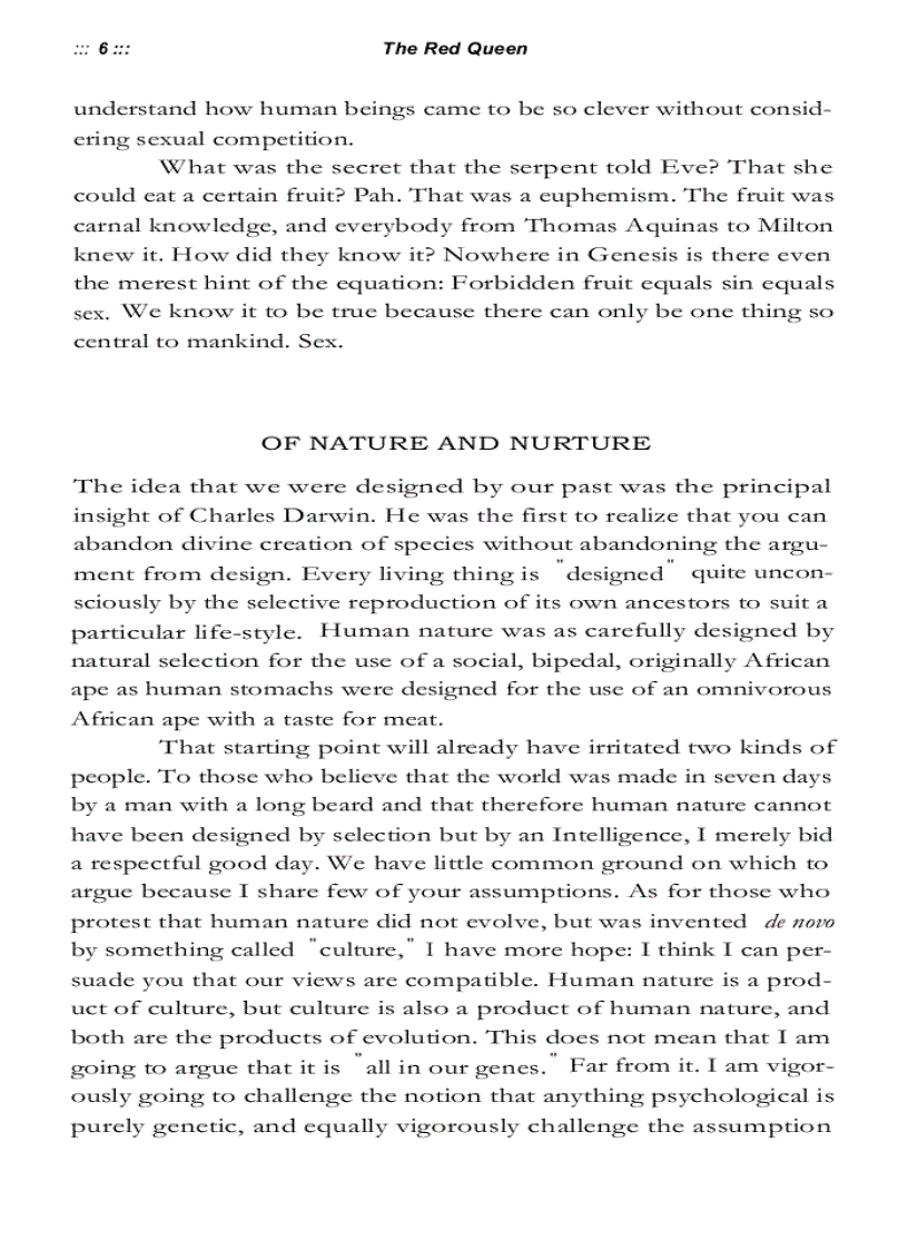 image for page The Red Queen Sex and the Evolution of Human Nature