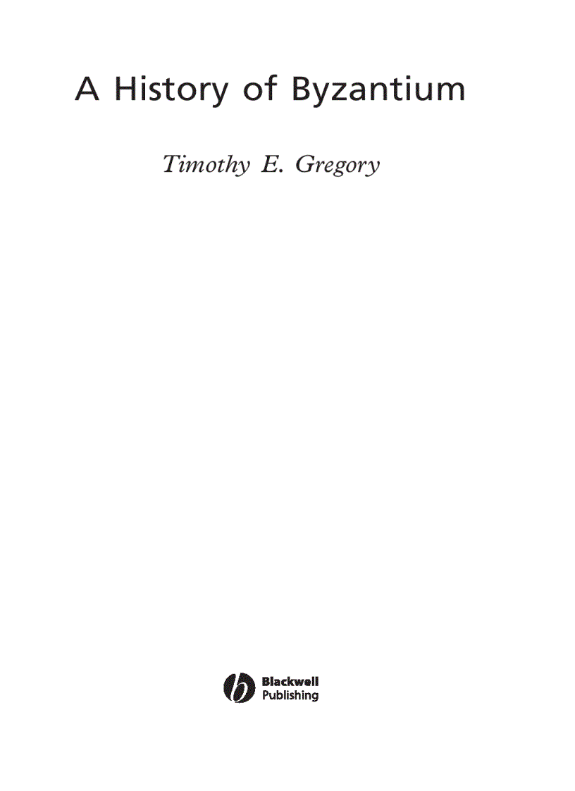 image for page History of Byzantium Timothy E 1 Gregory