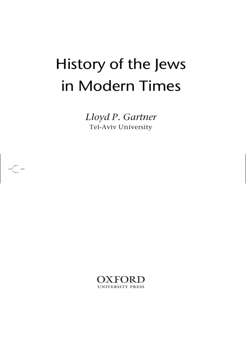 image for page History of the Jews in Modern Times