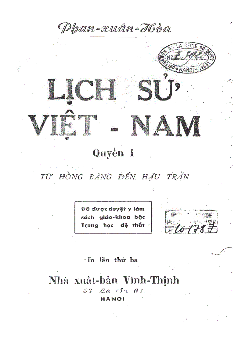 image for page Lịch sử Việt Nam NXB Vĩnh Thịnh 1952