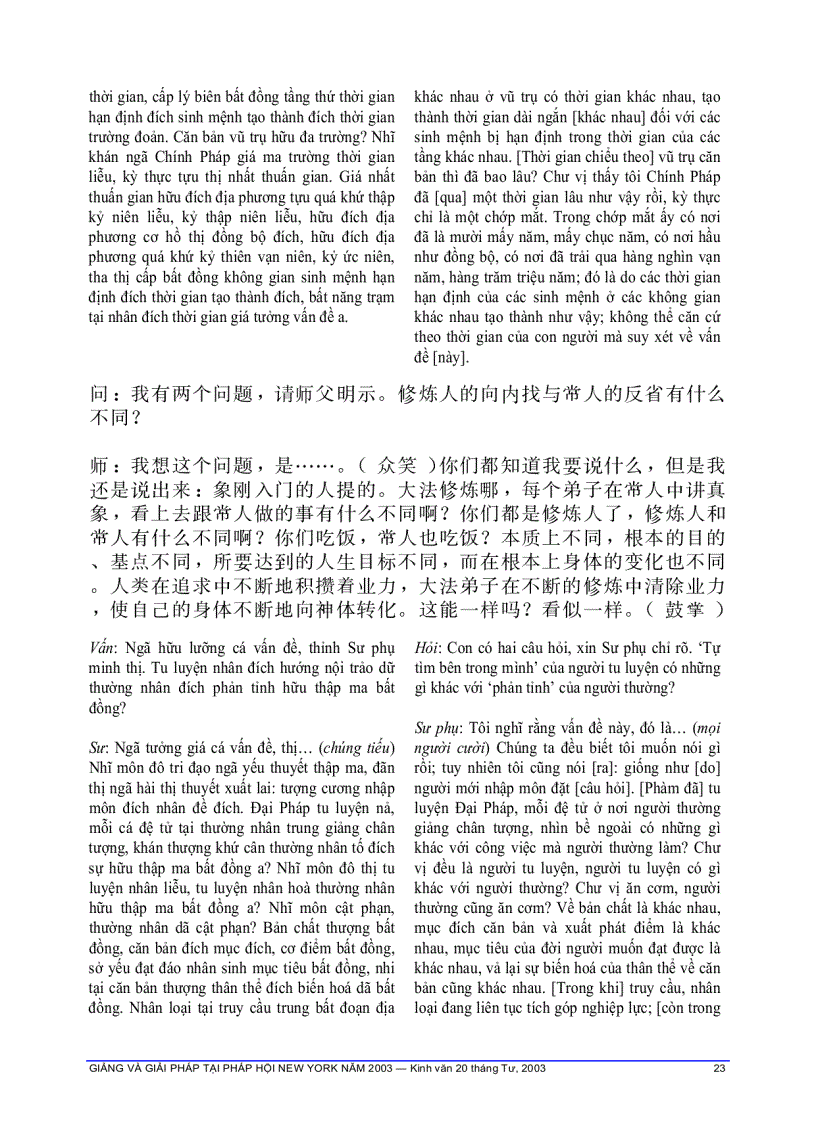 image for page Giảng và giải pháp tai pháp hội New York 2003