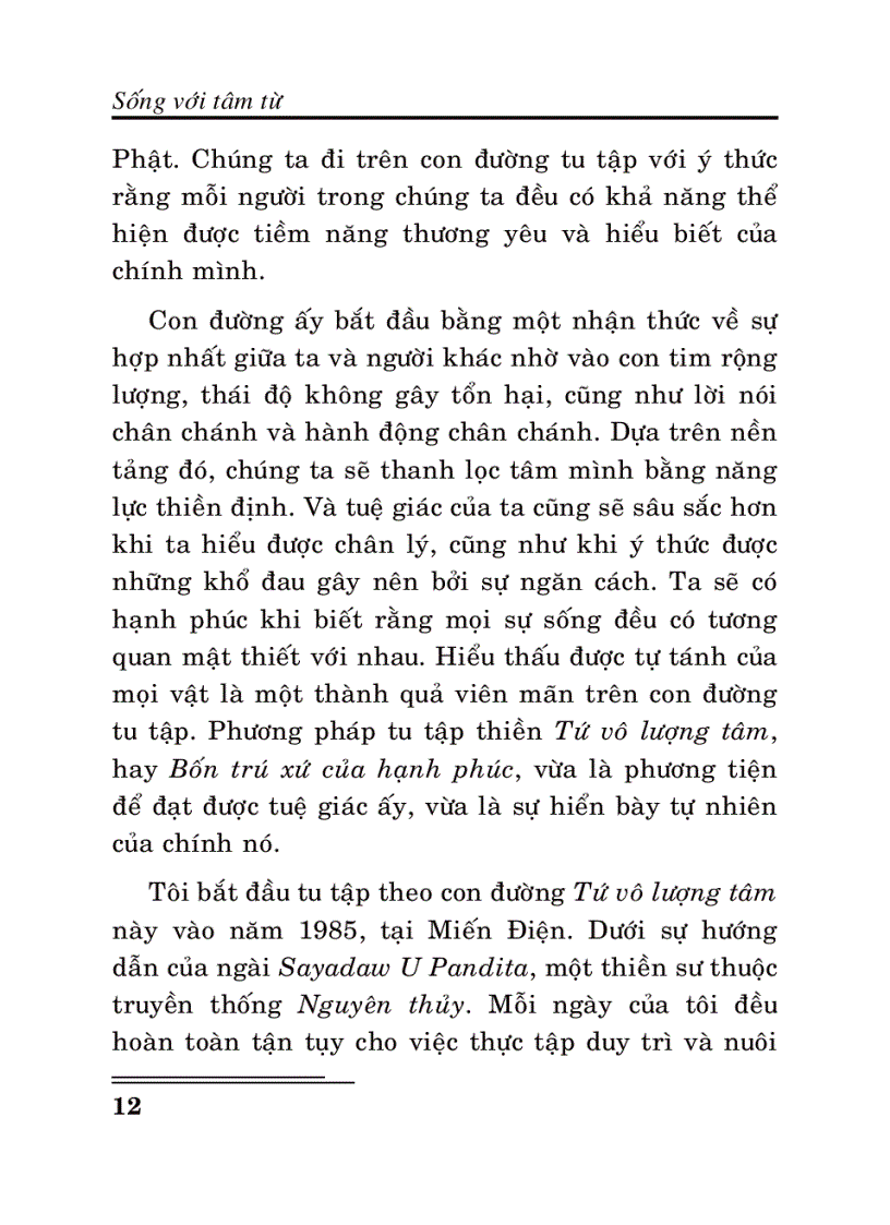 image for page Sống với tâm từ