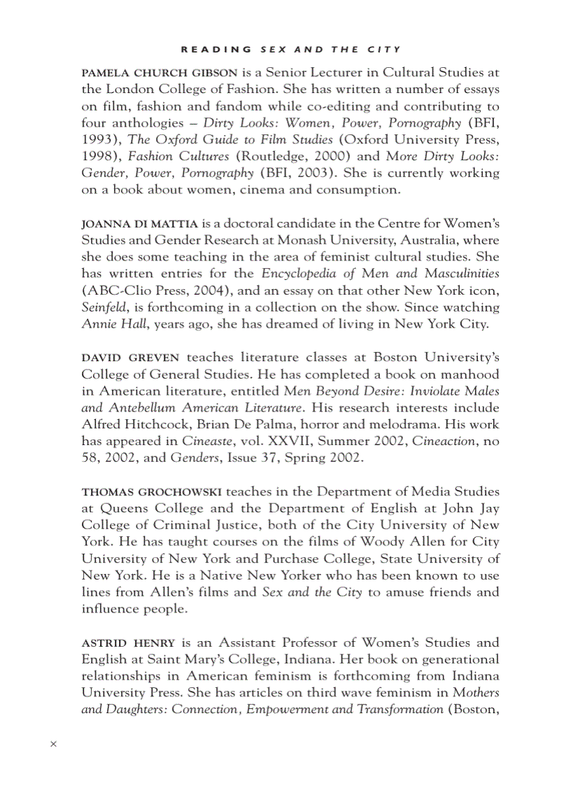 image for page Reading Sex and the City Reading Contemporary Television