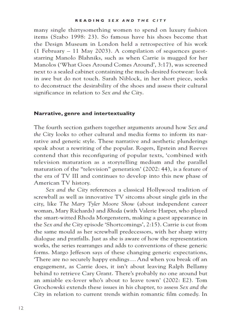 image for page Reading Sex and the City Reading Contemporary Television