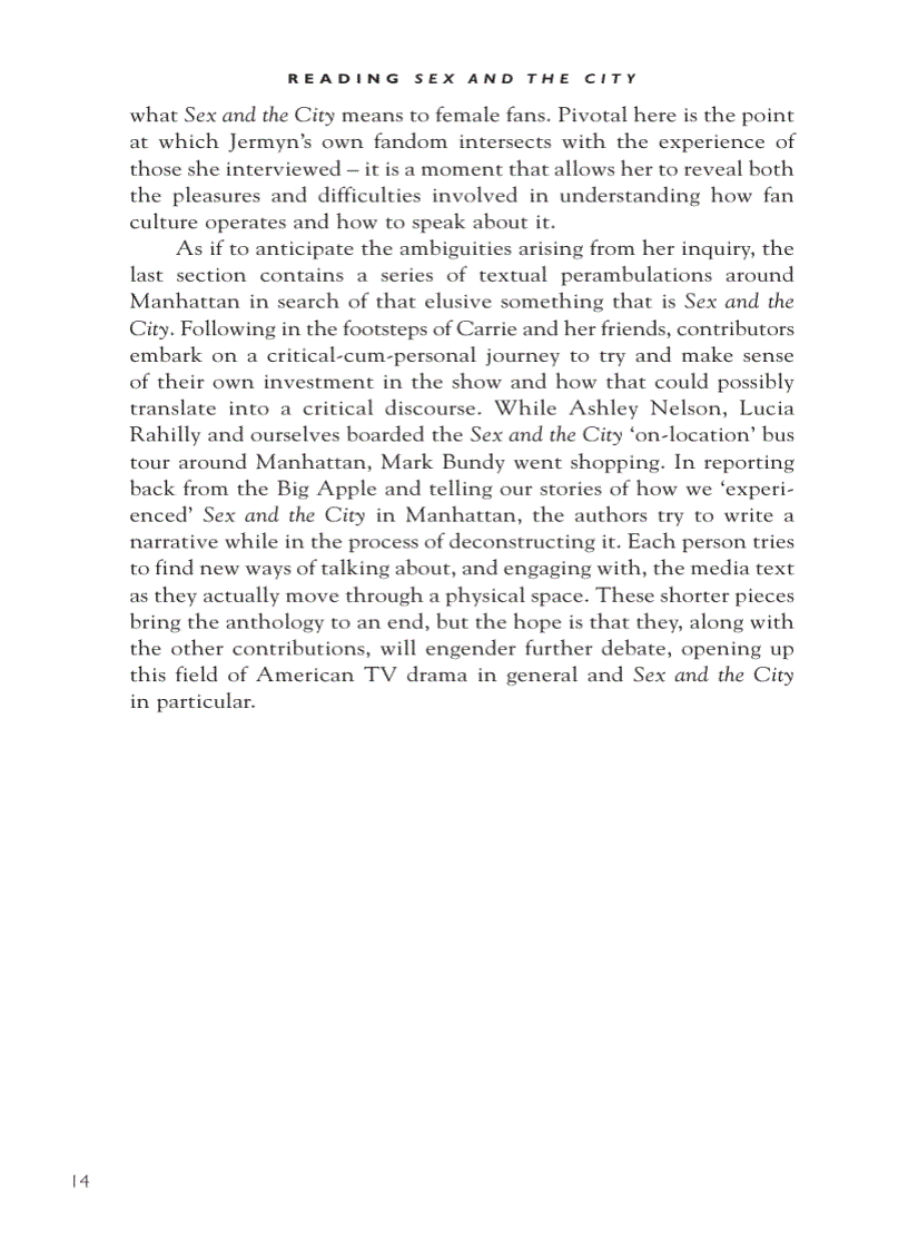 image for page Reading Sex and the City Reading Contemporary Television