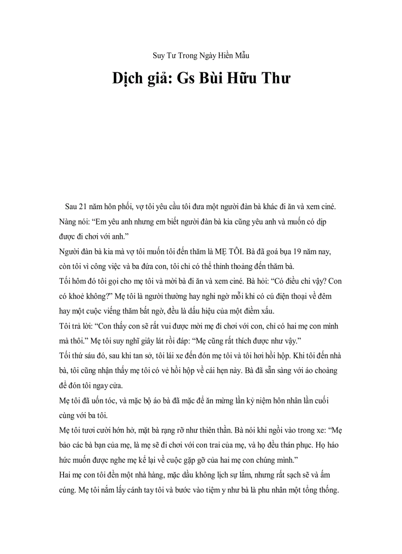 image for page Suy Tư Trong Ngày Hiền Mẫu