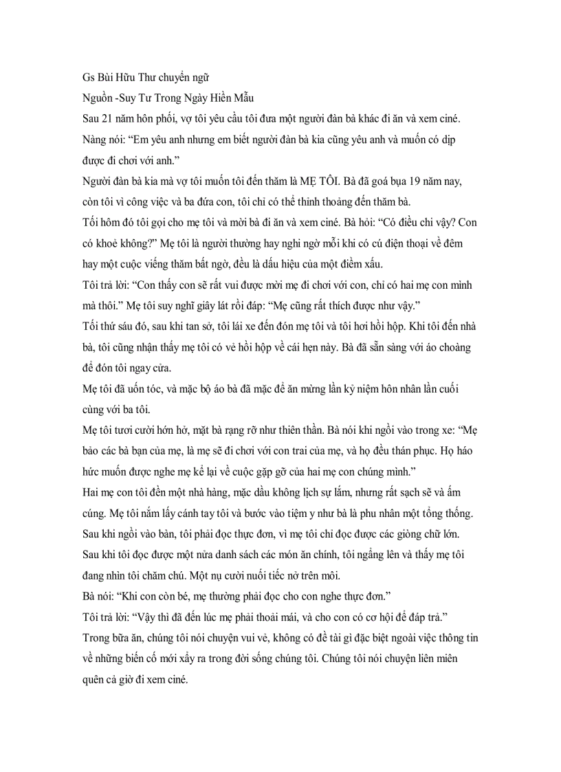 image for page Suy Tư Trong Ngày Hiền Mẫu