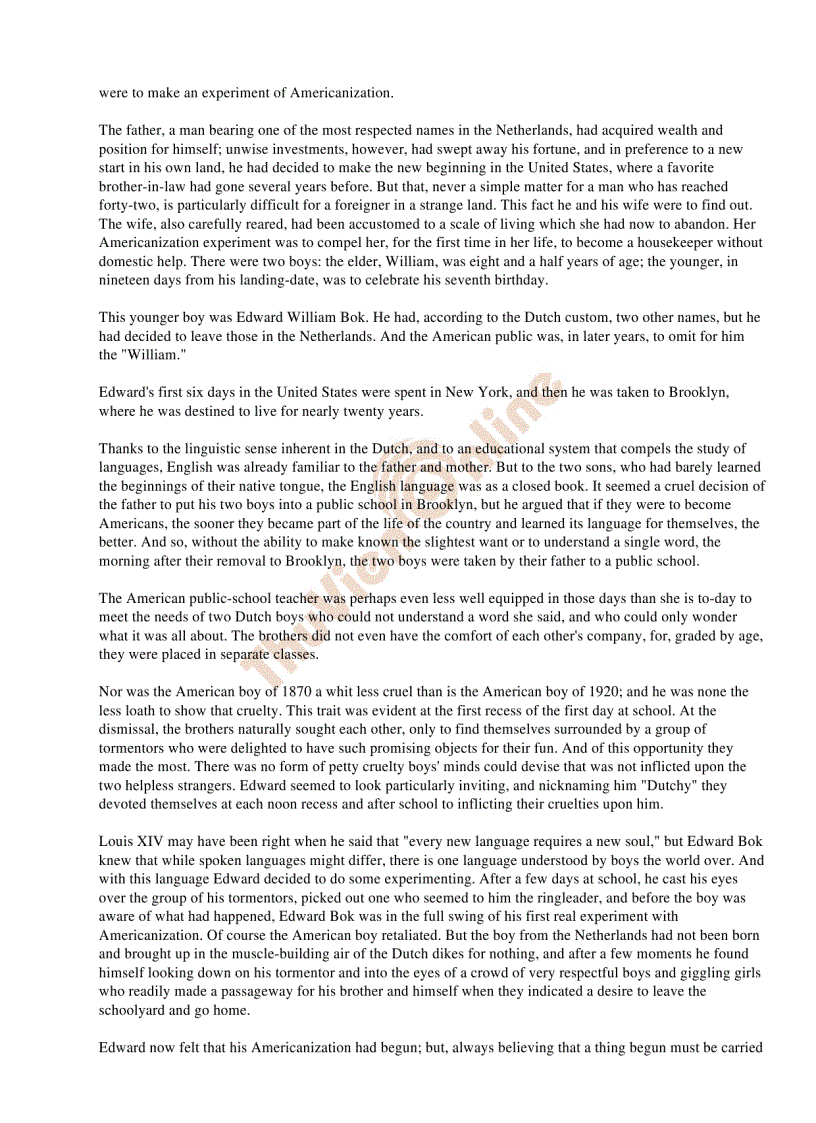 image for page The Americanization of Edward Bok Edward Bok trở thành người Mỹ