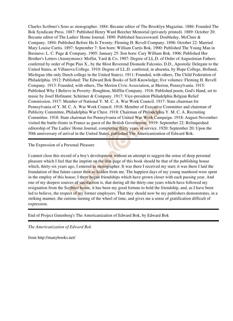 image for page The Americanization of Edward Bok Edward Bok trở thành người Mỹ