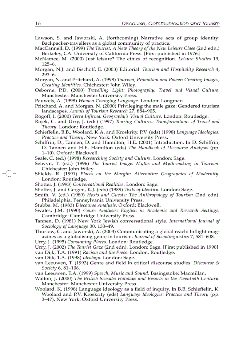 image for page Discourse Communication and Tourism 2