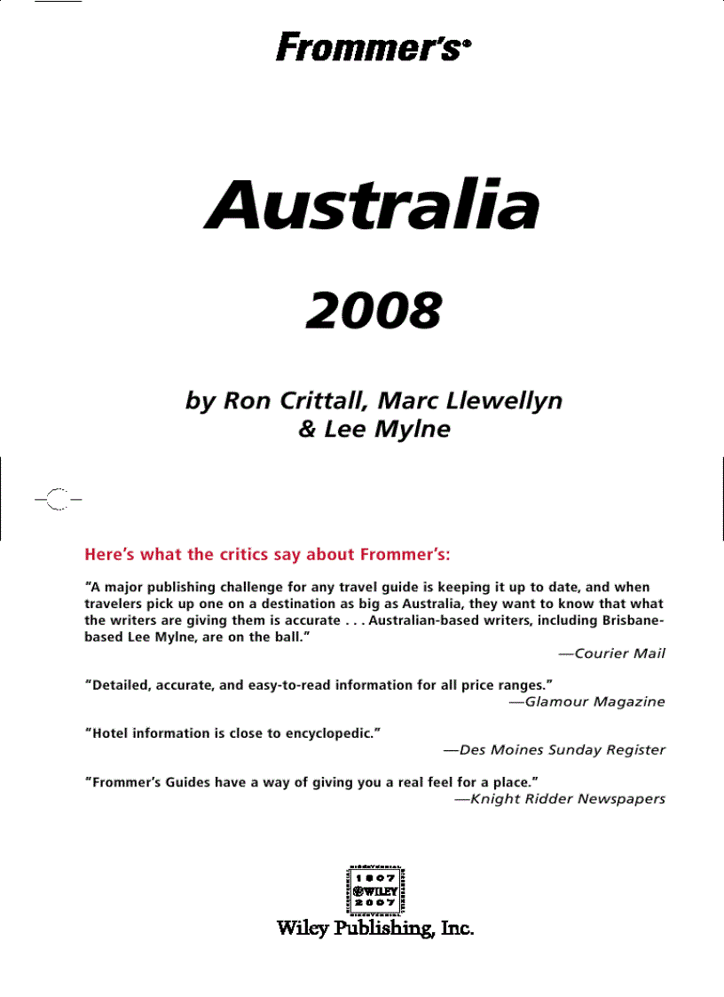 image for page Frommers Australia
