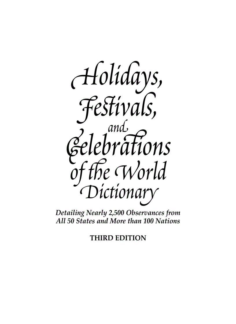 image for page Holidays Festivals and Celebrations of the World Dictionary 2005 II