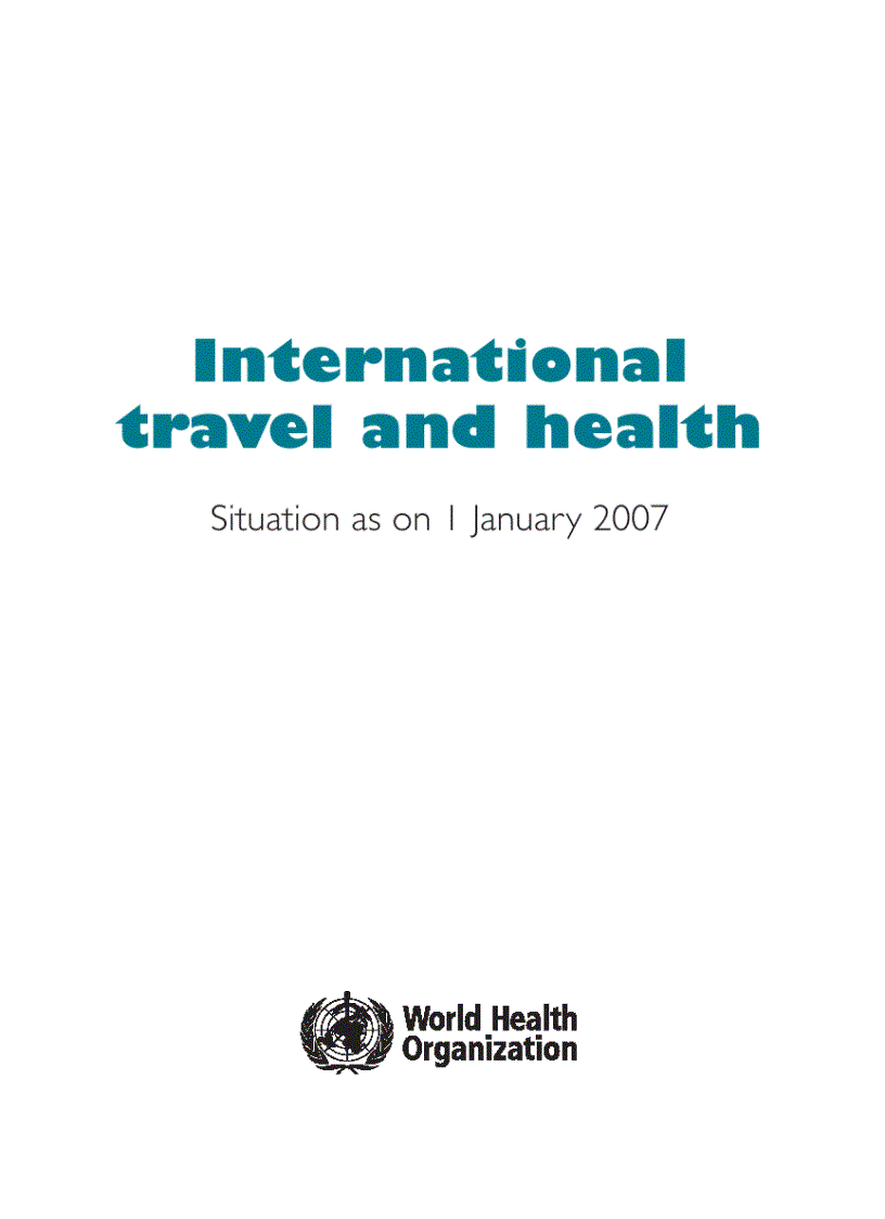 International Travel and Health