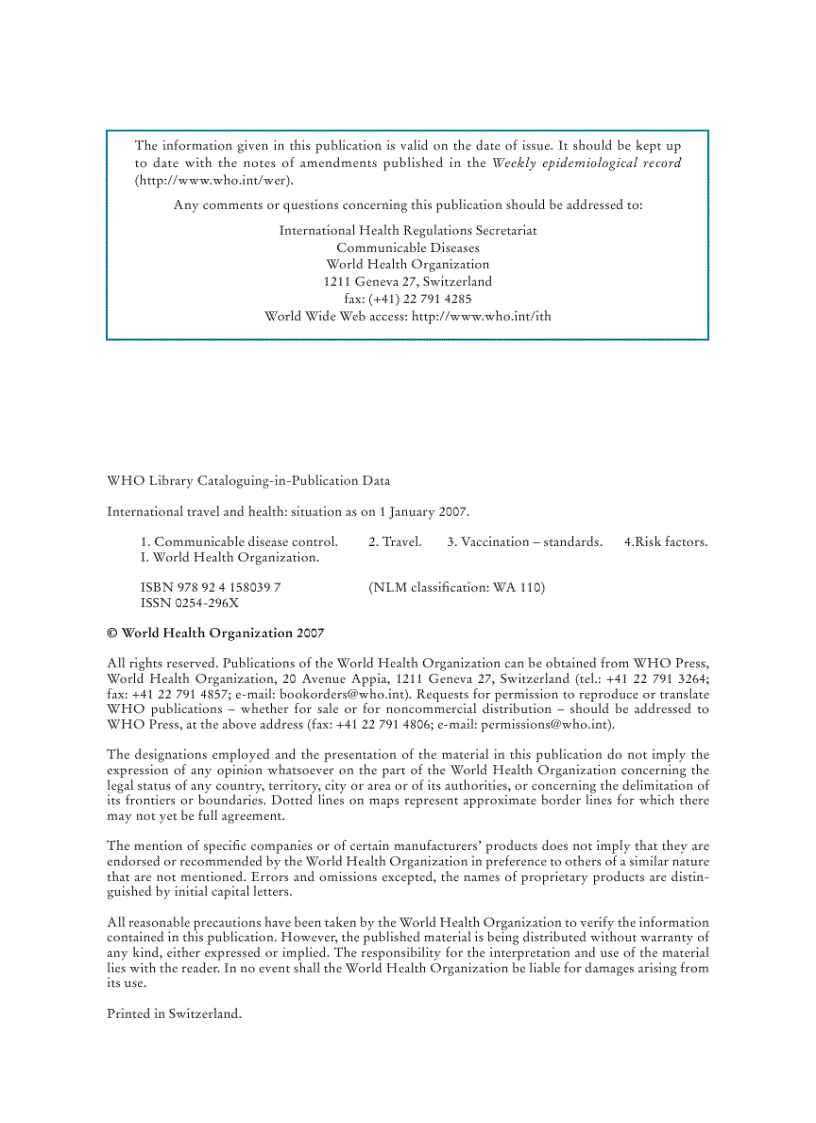 image for page International Travel and Health