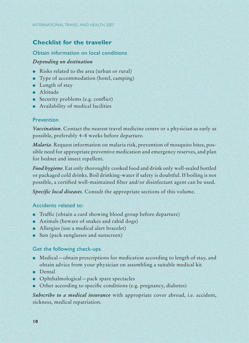 image for page International Travel and Health